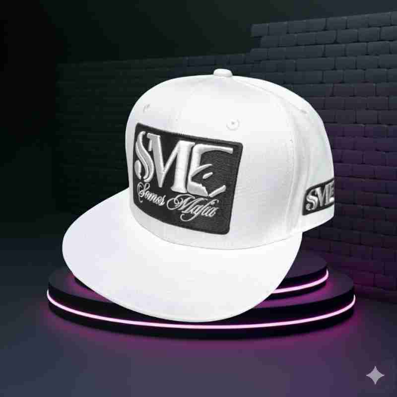 VERSION 1 SM WHITE COLOR SNAPBACK CAP.